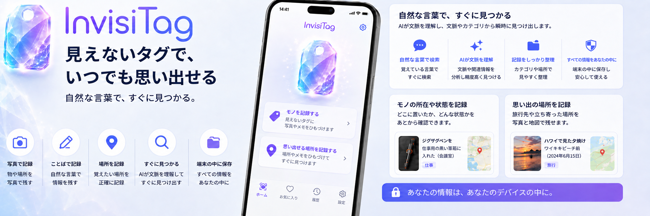 InvisiTag — 写真とAIでモノや思い出を見つけるアプリ