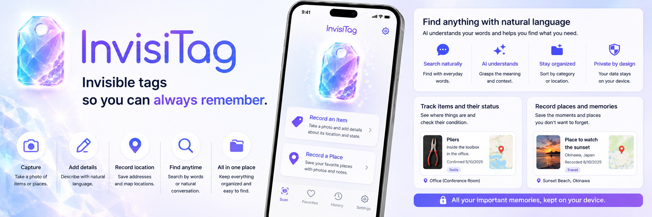 InvisiTag — find objects and memories with photos and AI